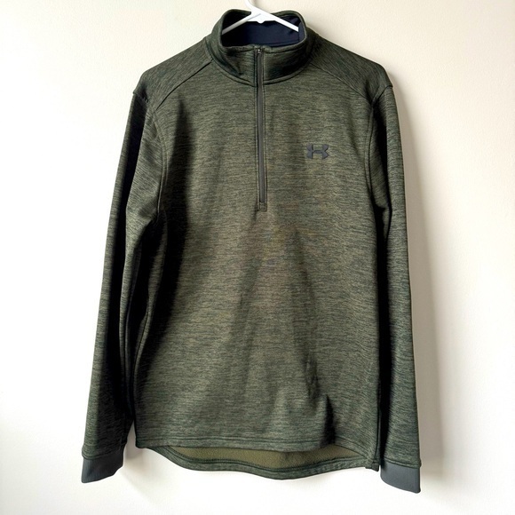 Under Armour Other - Mens UNDER ARMOUR‎ Coldgear Loose Fit Pullover 1/4 Zip Army Green